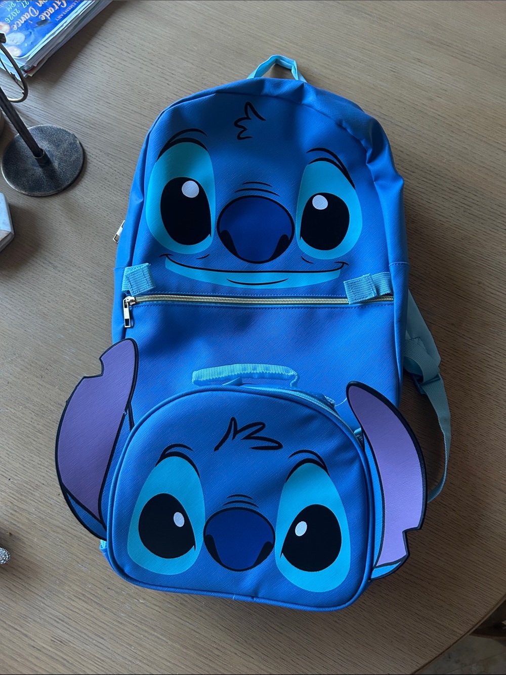 NWOT Stitch Disney Kids Blue Backpack and Lunch Bag Set
